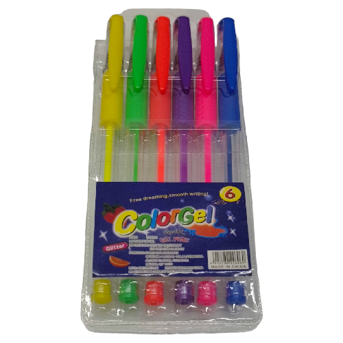 M B2606 PLUMA GEL NEON 6pzs
