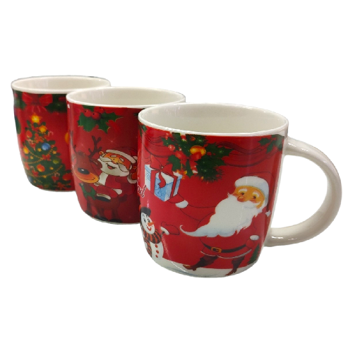 M J2455 TAZA NAVIDEÑA CERAMICA 350ml C/ FRASES VARIADAS