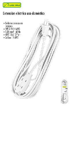 LION 0633 EXTENSION ELECTRICA USO DOMESTICO 5m Cal.16